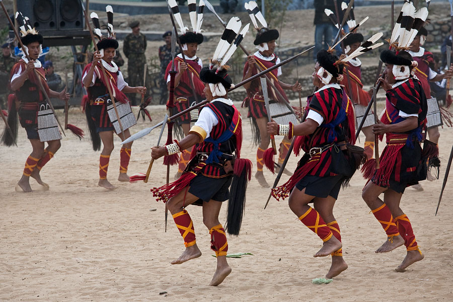  Sumi tribesmen performing at the Hornbill festival   Kohima